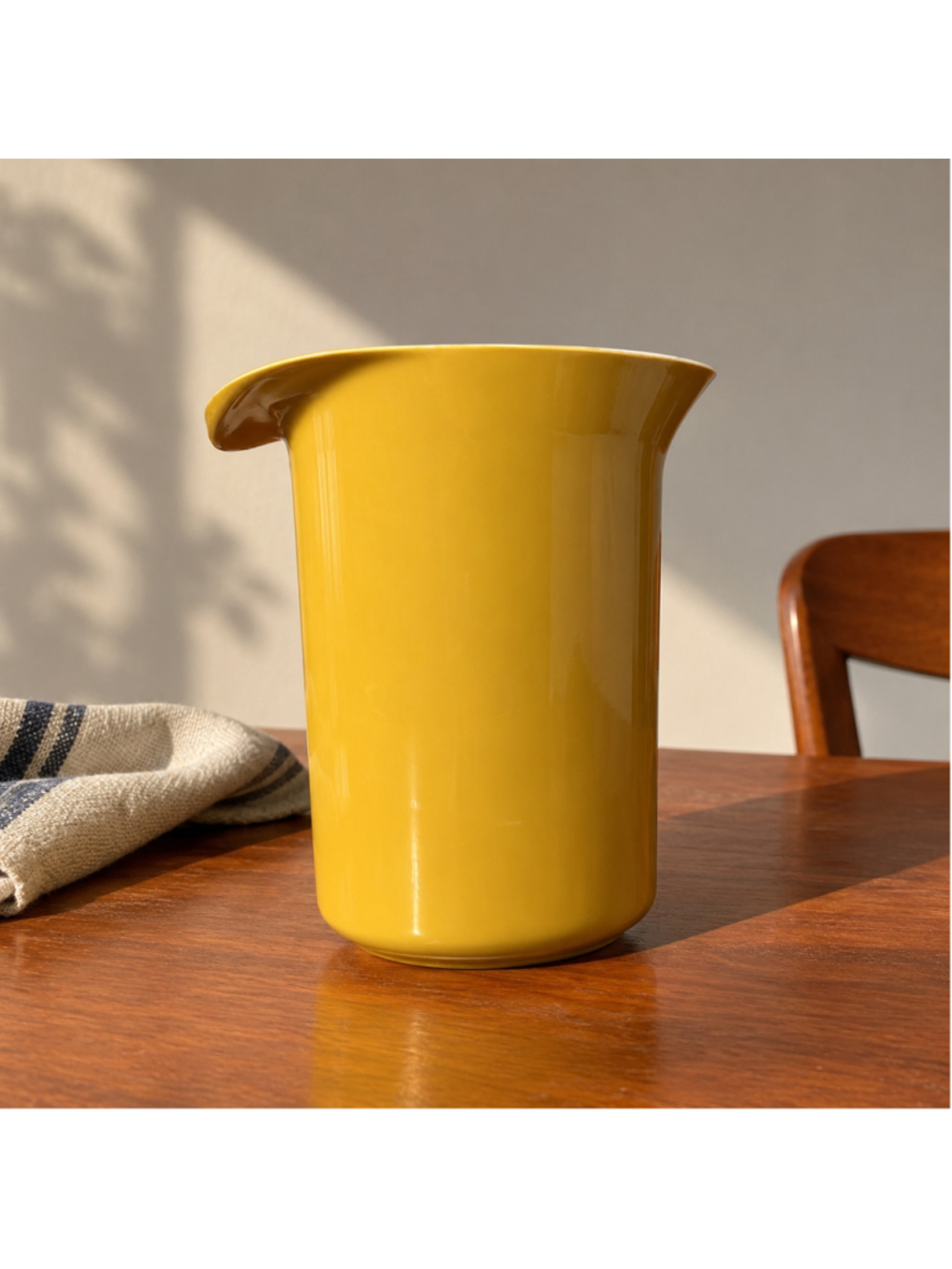 Vintage Rosti Denmark Yellow Melamine Pitcher 1L Danish Modern